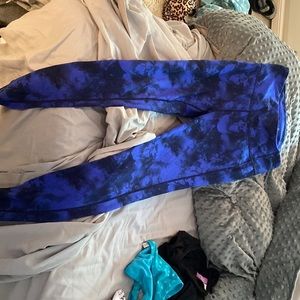 black and blue athleta leggings